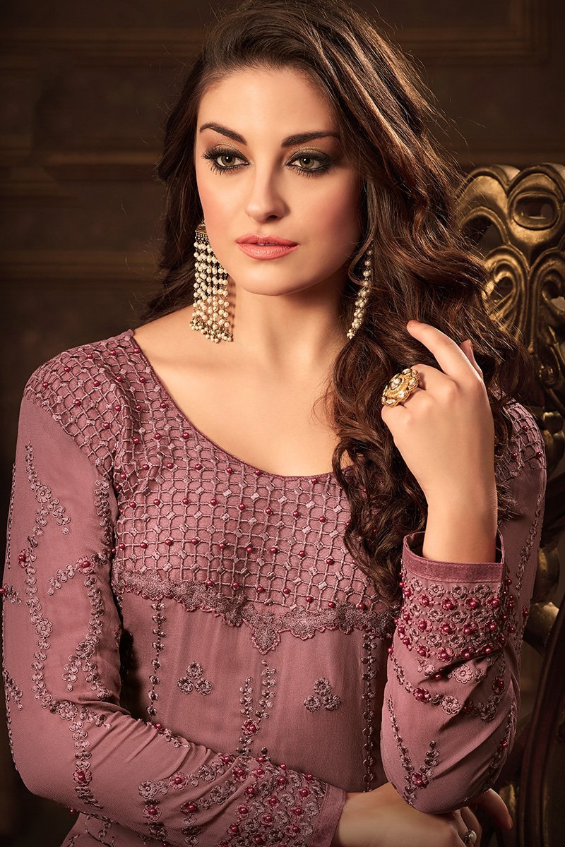 Flamingo Pink Georgette suit