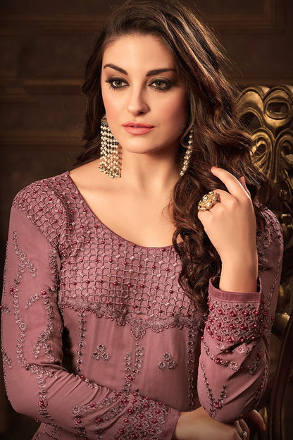 Flamingo Pink Georgette suit