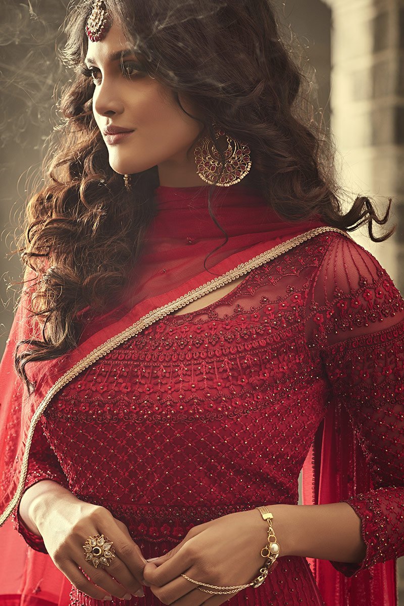 Amazing Maroon Party Wear Anarkali Suit