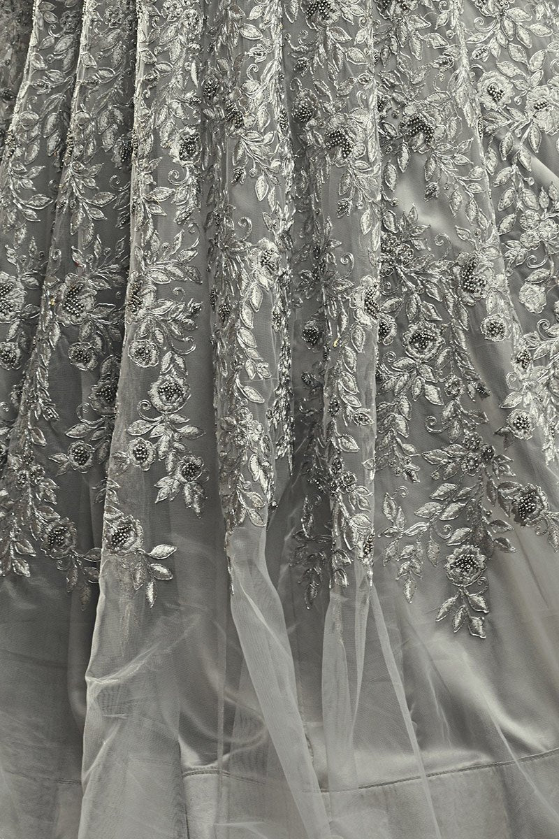 Bold Gray Party Wear Anarkali Suit