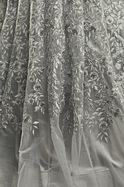 Bold Gray Party Wear Anarkali Suit