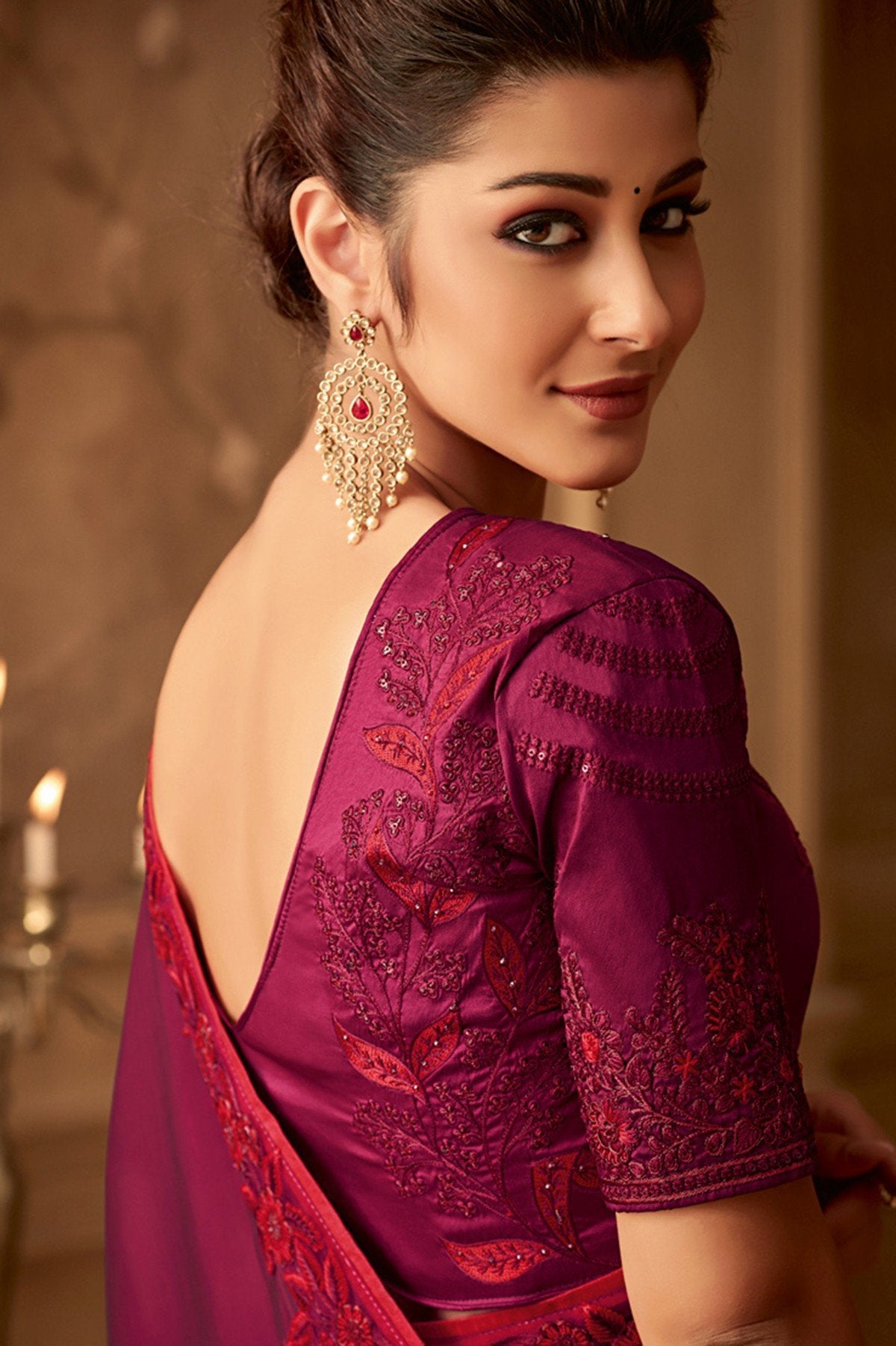 Mulberry Designer Party Wear Silk Sari