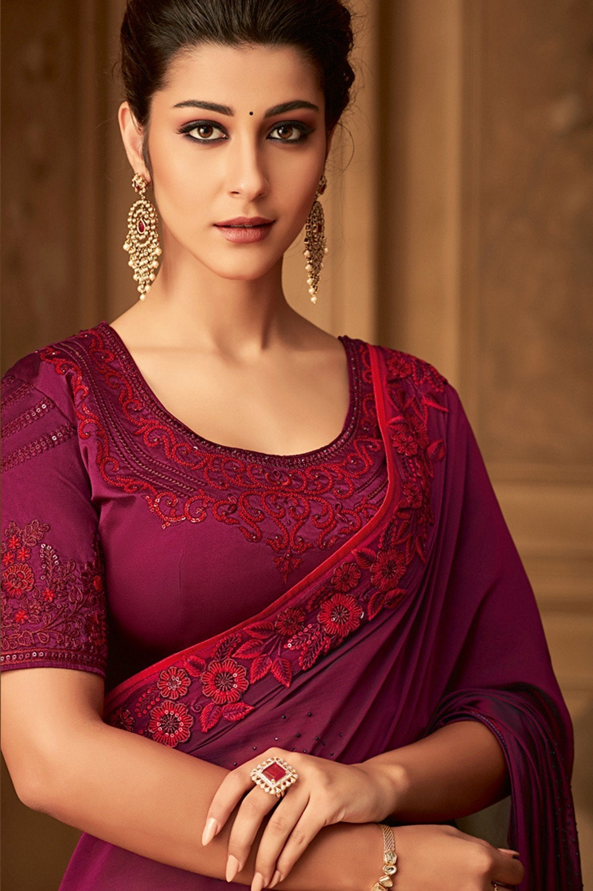 Mulberry Designer Party Wear Silk Sari