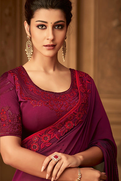 Mulberry Designer Party Wear Silk Sari