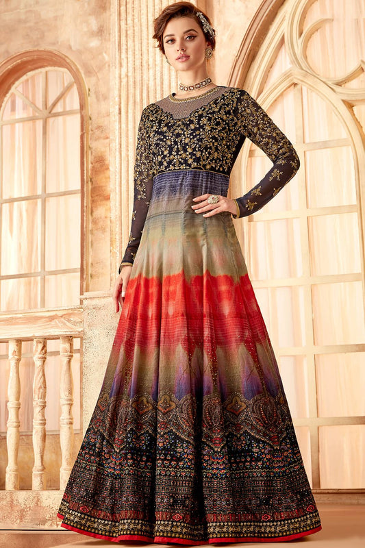 Multicolor Designer Party Wear Anarkali Suit