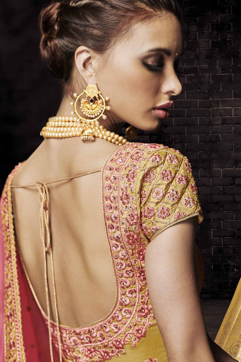 Yellow Colour Brocade Party Wear Lehenga Choli