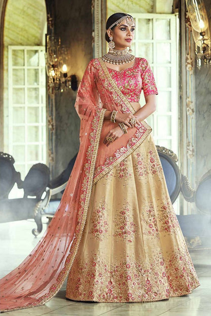 Yellow Handloom Fabric Party Wear Lehenga Choli