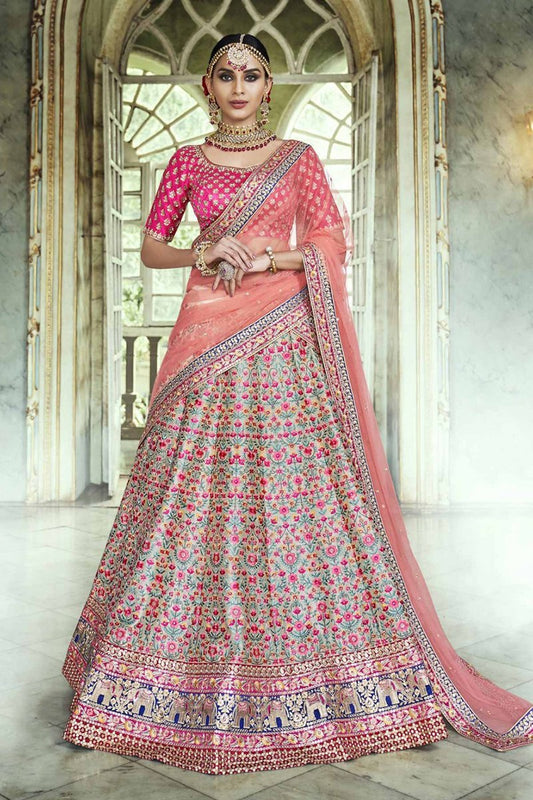 Tussar Pure Handloom Fabric Party Wear Lehenga Choli