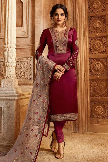 Red And Pink Georgette Kurti Set with Dual Bottom Lehenga/Pant