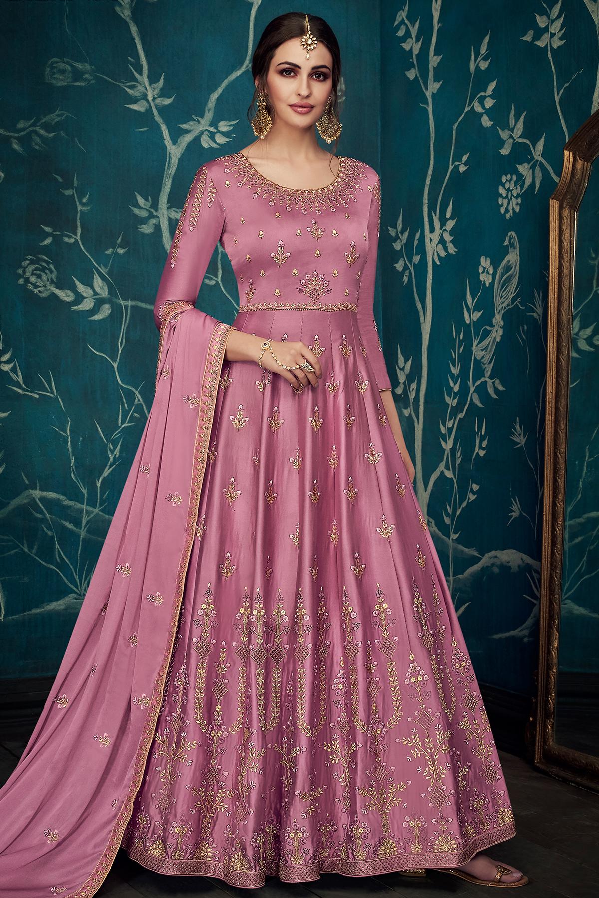 Onion Pink Designer Anarkali Suit