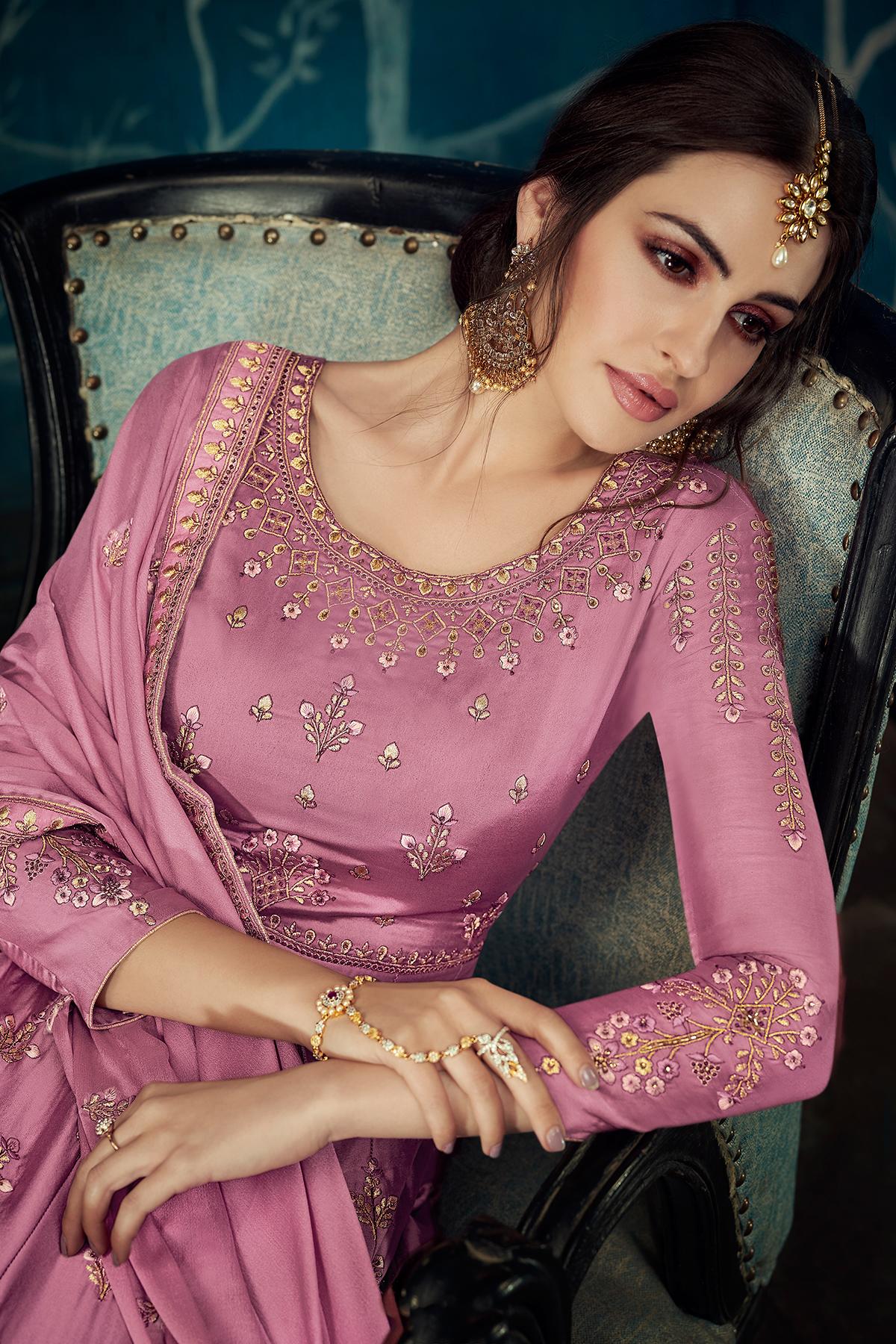 Onion Pink Designer Anarkali Suit