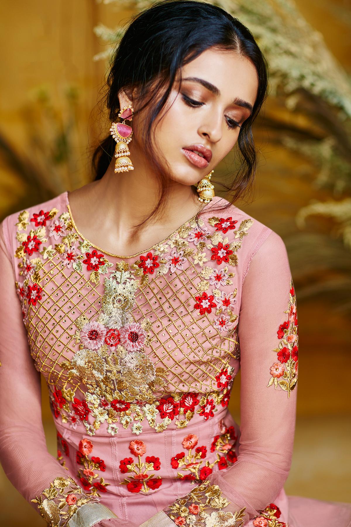 Peach Designer Anarkali Suit