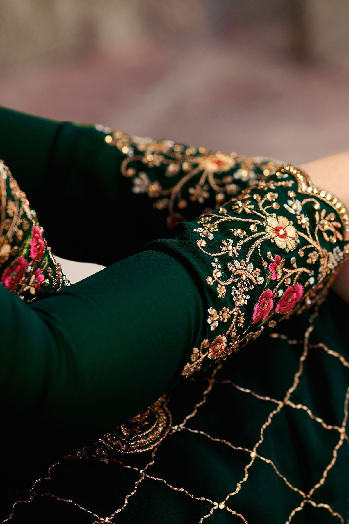 Pine Green Georgette Casual Straight Suit