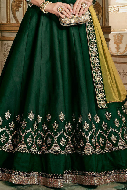 Pine Green Party Wear Anarkali Suit
