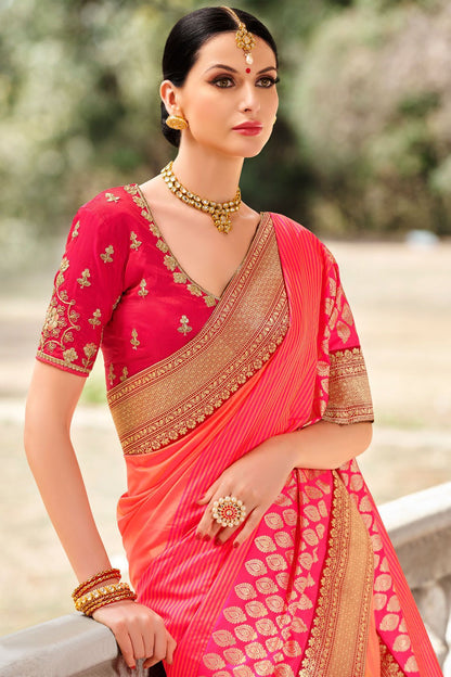 Pink and Magenta Designer Sari