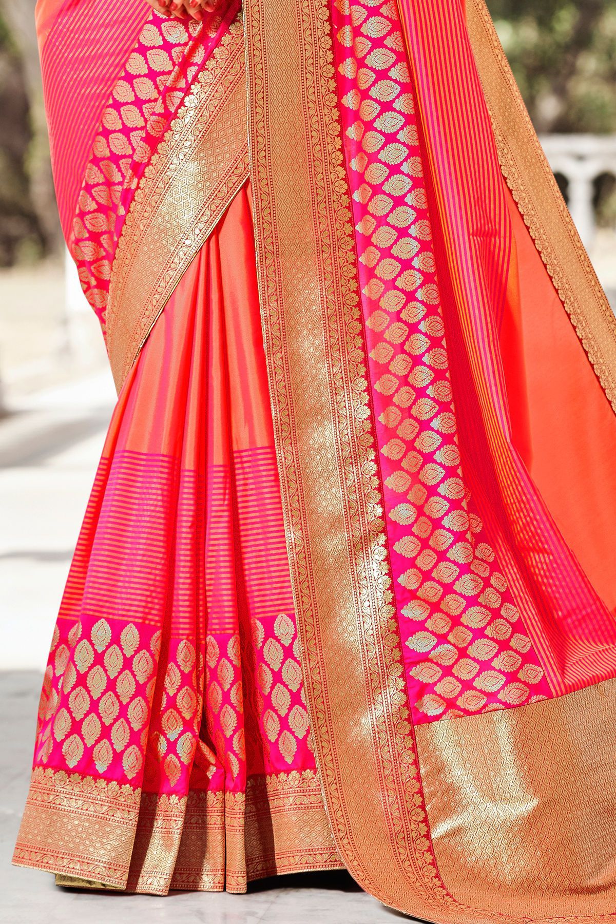 Pink and Magenta Designer Sari