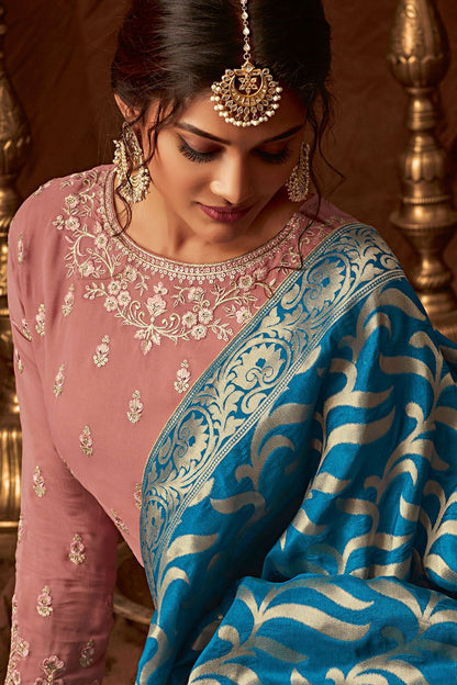 Pink Party Wear Lehenga Style Anarkali Suit