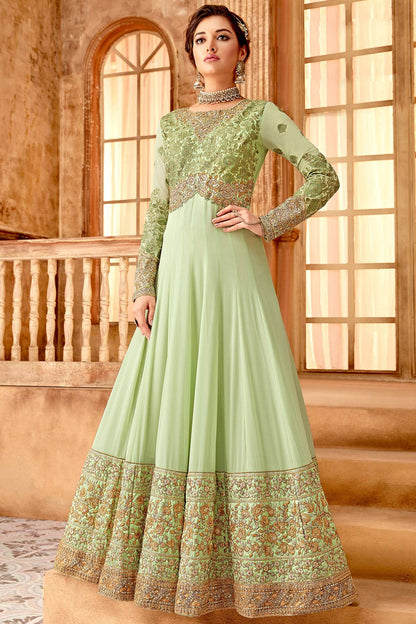 Pista Designer Party Wear Anarkali Suit
