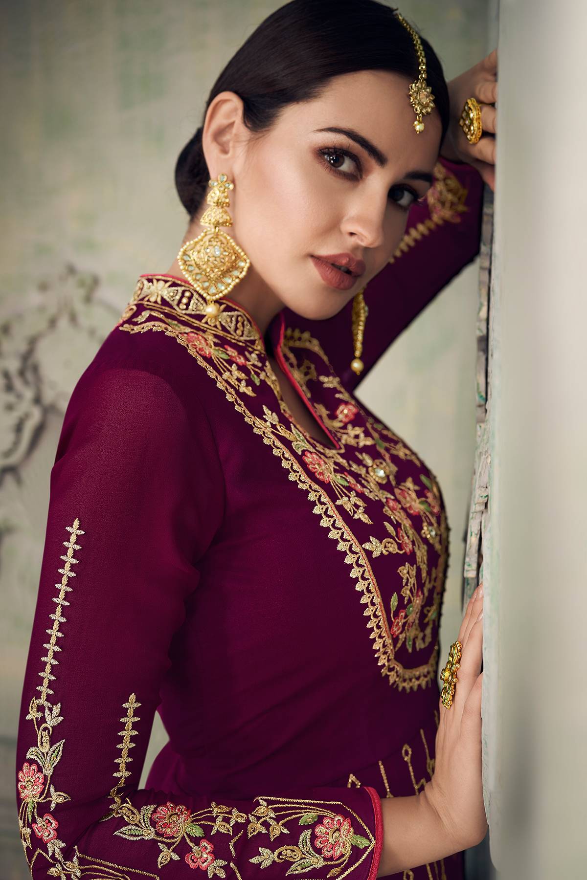 Purple Designer Gharara Style Suit