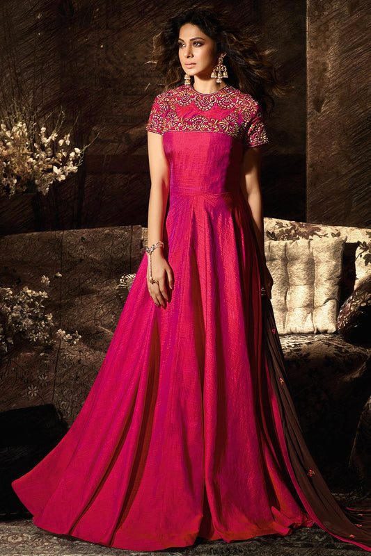 Rani Pink Designer Silk Gown
