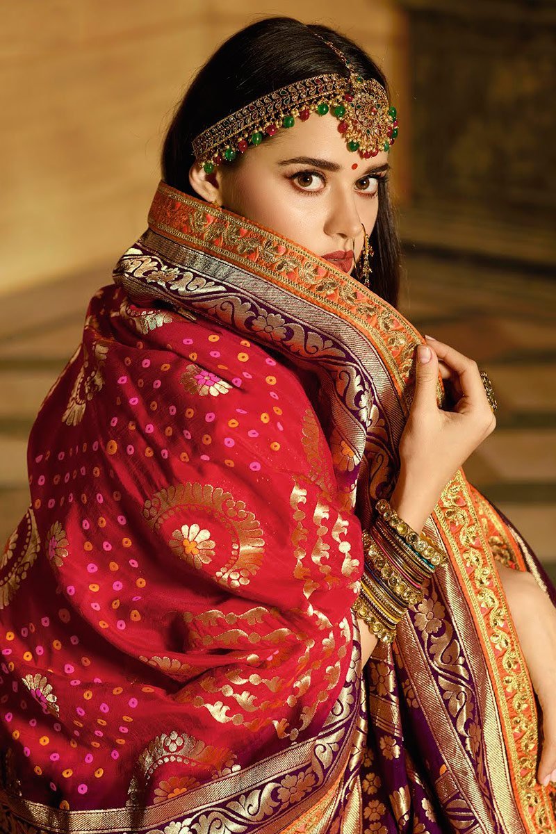 Brilliant Pink and Yellow Party Wear Lehanga Set