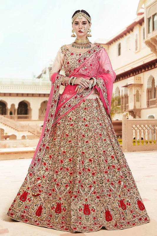 Silver Grey Banarasi Tissue Party Wear Lehenga Choli