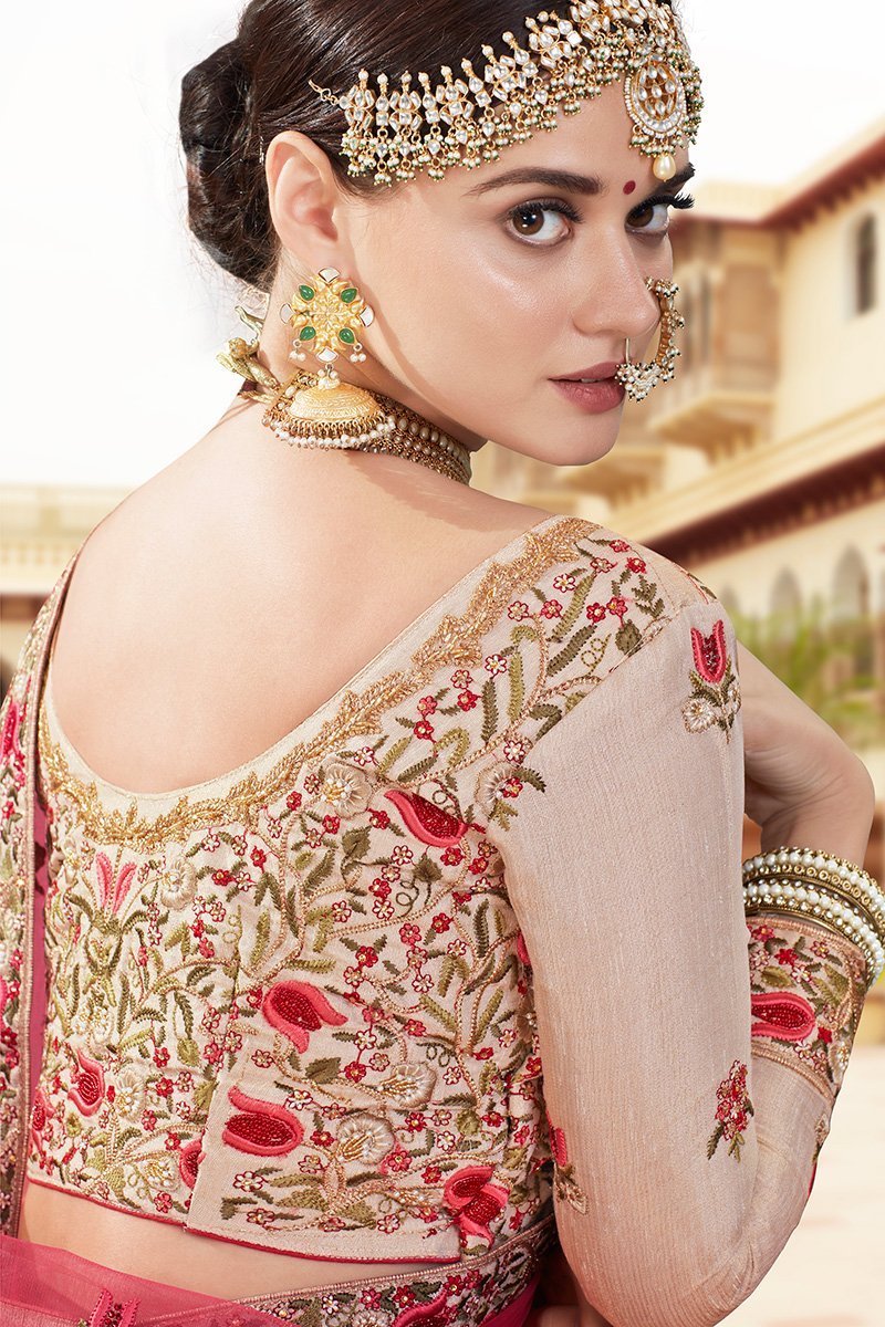 Silver Grey Banarasi Tissue Party Wear Lehenga Choli