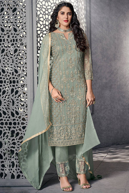 Sage Green Designer Straight Cut Suit
