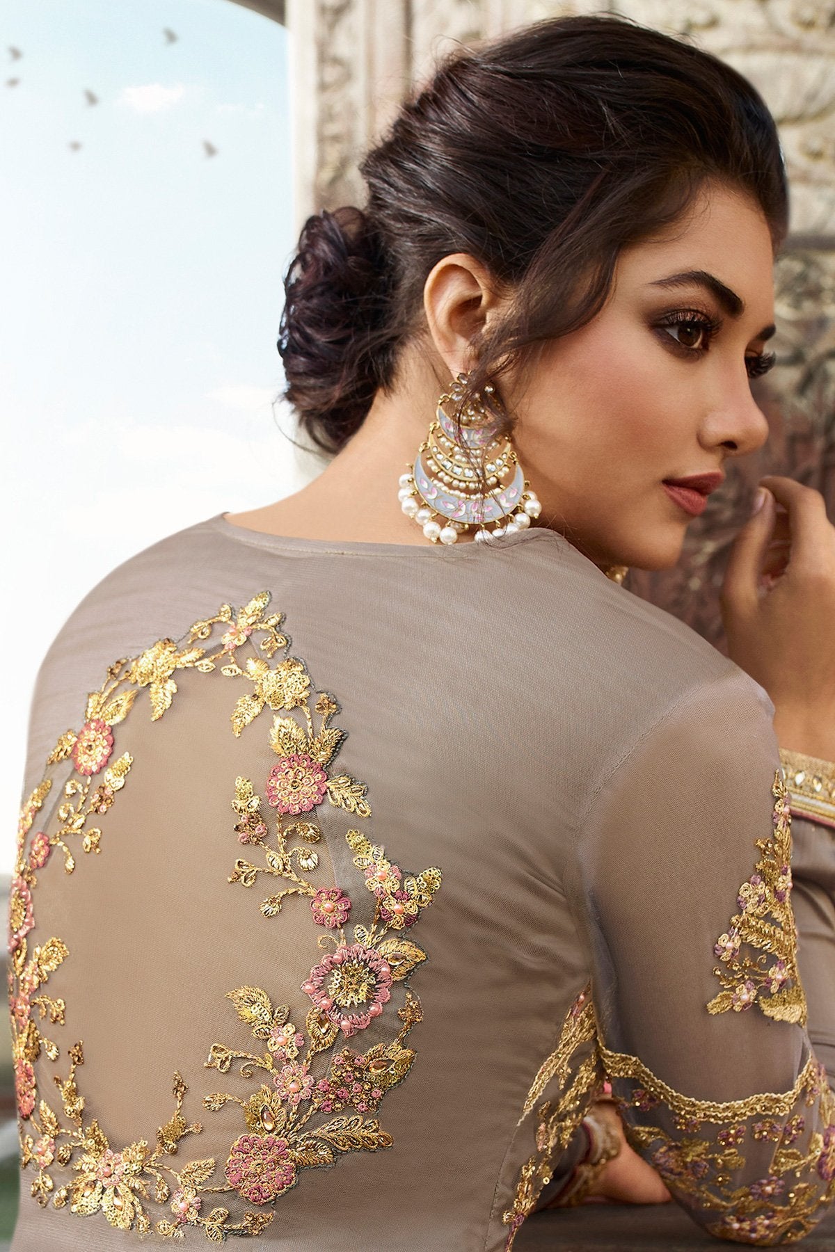 Ravishing Grey party wear sharara style suit