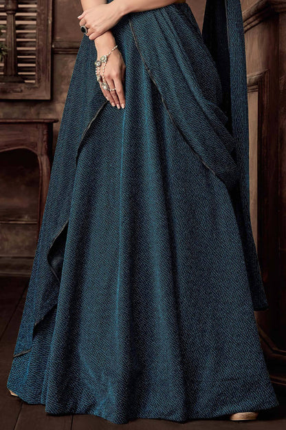 Grey Lehenga Set Dupatta with Black Blouse