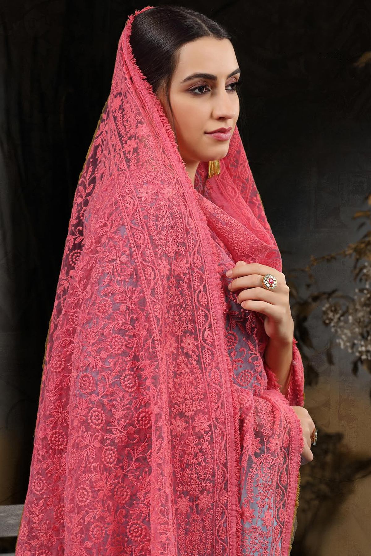 Sky Blue Cotton Designer Gown