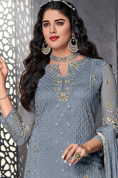 Slate Grey Designer Straight Cut Suit