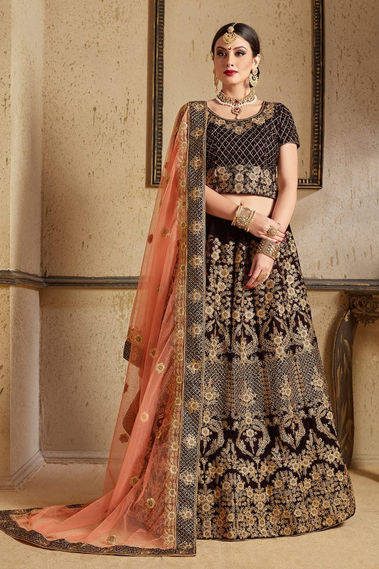 Elegant Navy-Blue Lehenga set with Heavy Embroidery