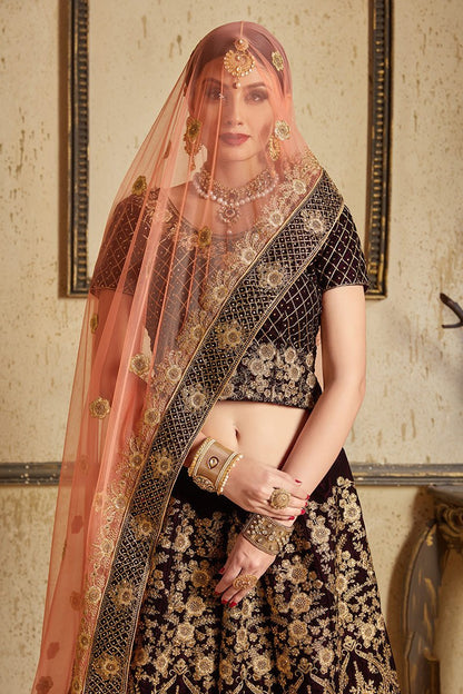 Elegant Navy-Blue Lehenga set with Heavy Embroidery