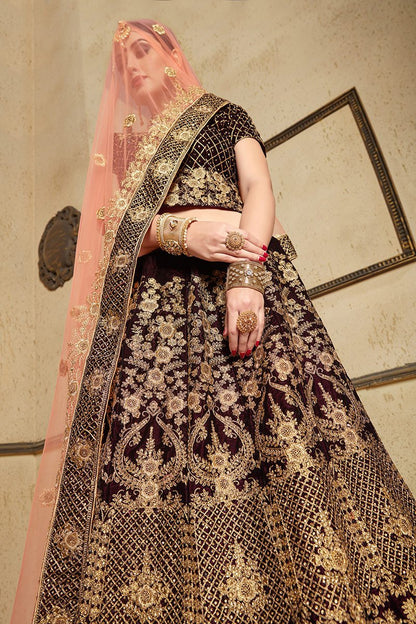 Elegant Navy-Blue Lehenga set with Heavy Embroidery