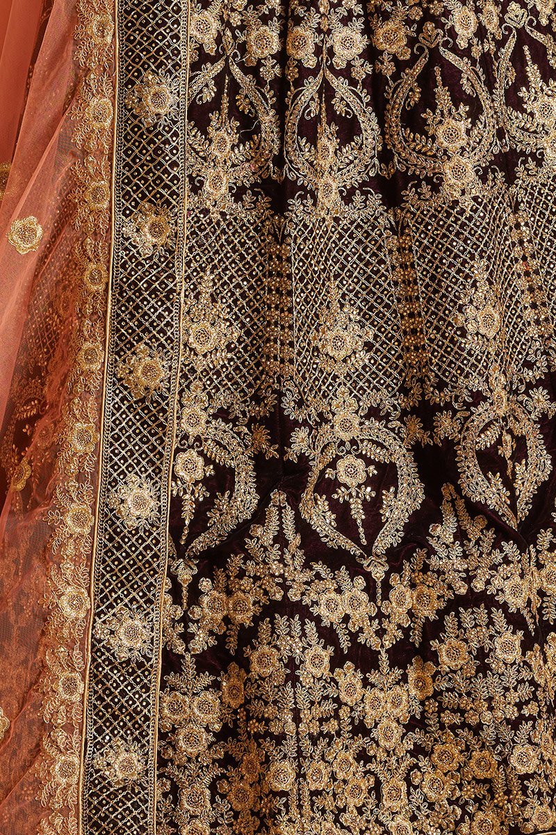 Elegant Navy-Blue Lehenga set with Heavy Embroidery