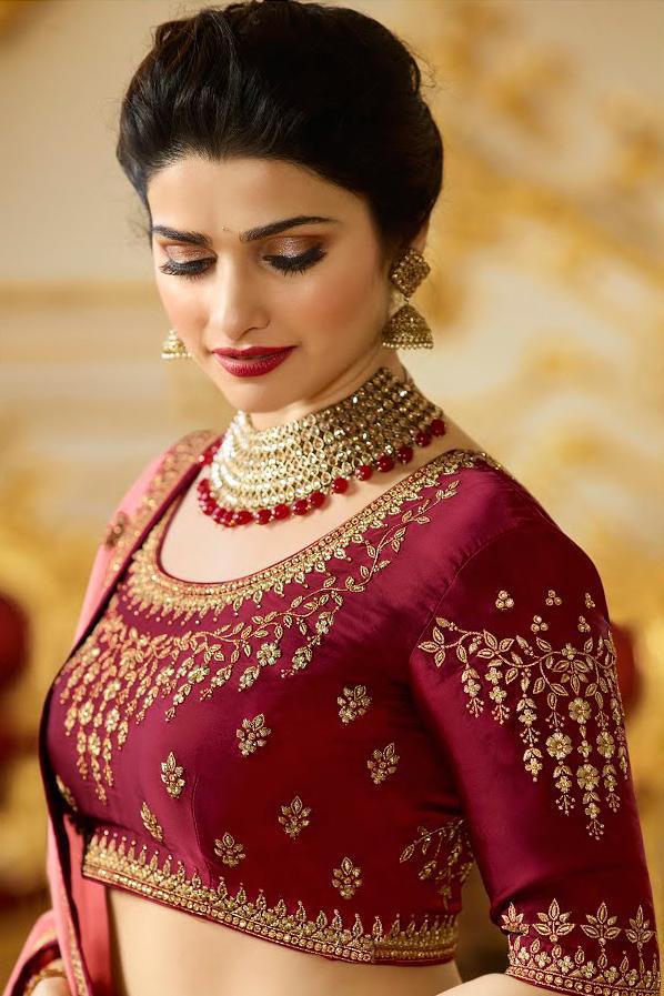 Maroon sparkle silk heavy embroidered Lehenga Set