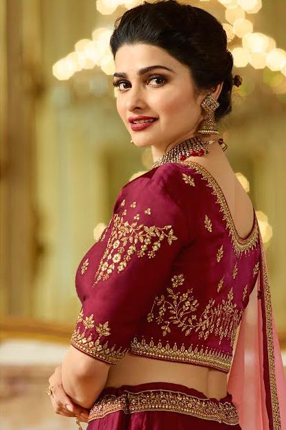 Maroon sparkle silk heavy embroidered Lehenga Set