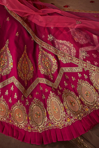 Yellow and Pink designer party wear Lehenga Set