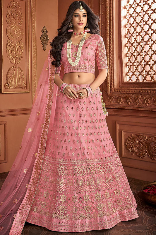Pink designer party wear Lehenga set