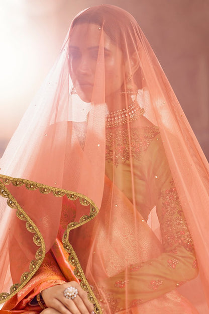 Pine and Lime Green Party Wear Lehenga Choli