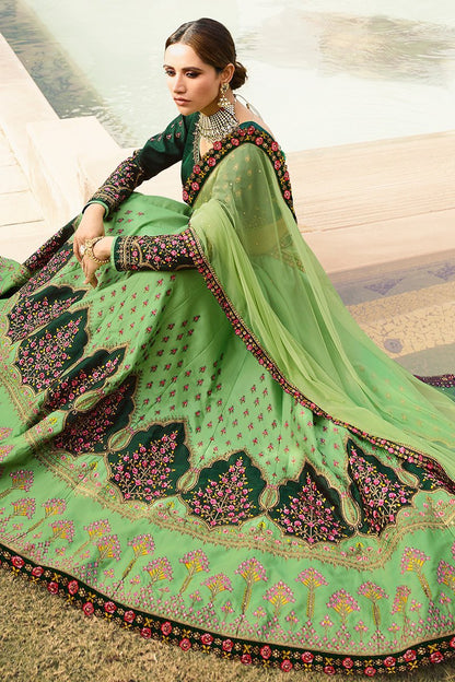 Olive Green and Pine Green Party Wear Lehenga Choli