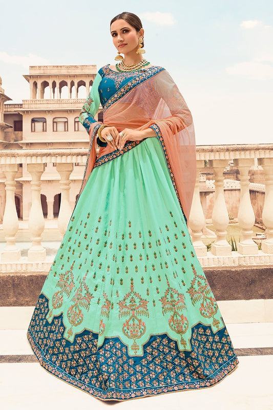 Arctic Blue and Sapphire Party Wear Lehenga Choli