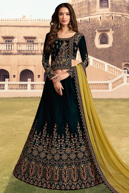 Peacock blue Party Wear Lehenga Choli