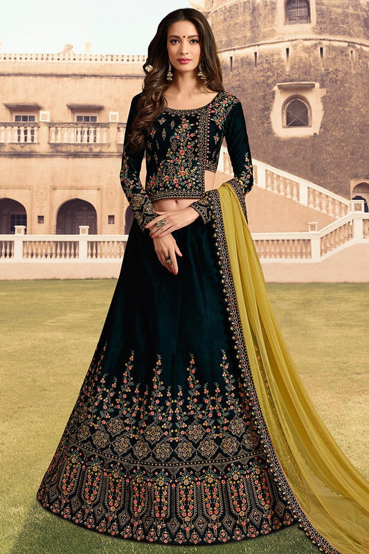 Peacock blue Party Wear Lehenga Choli