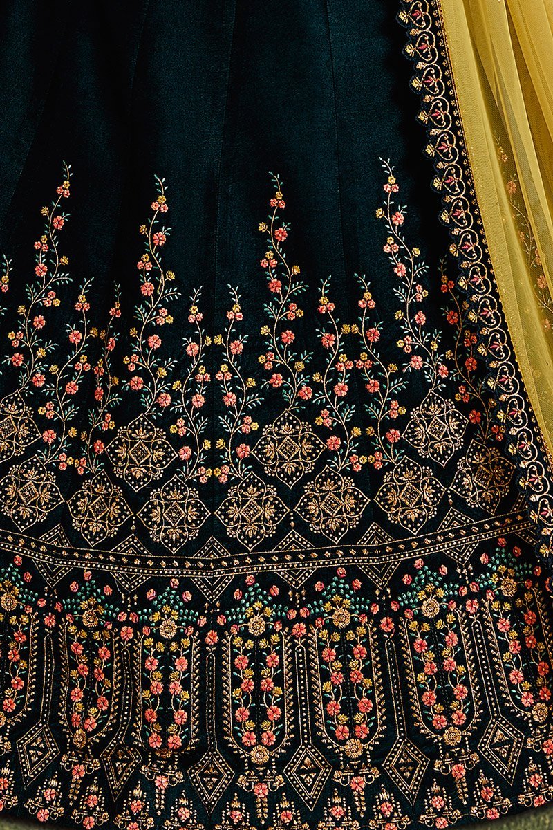 Peacock blue Party Wear Lehenga Choli