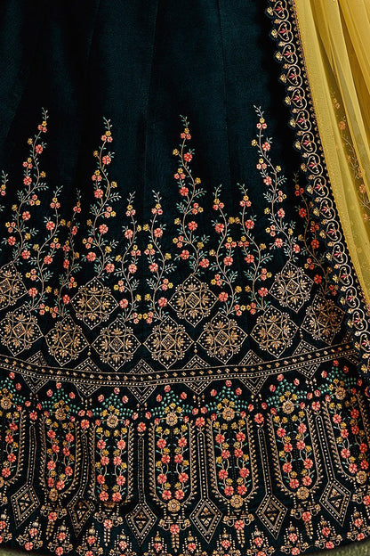 Peacock blue Party Wear Lehenga Choli