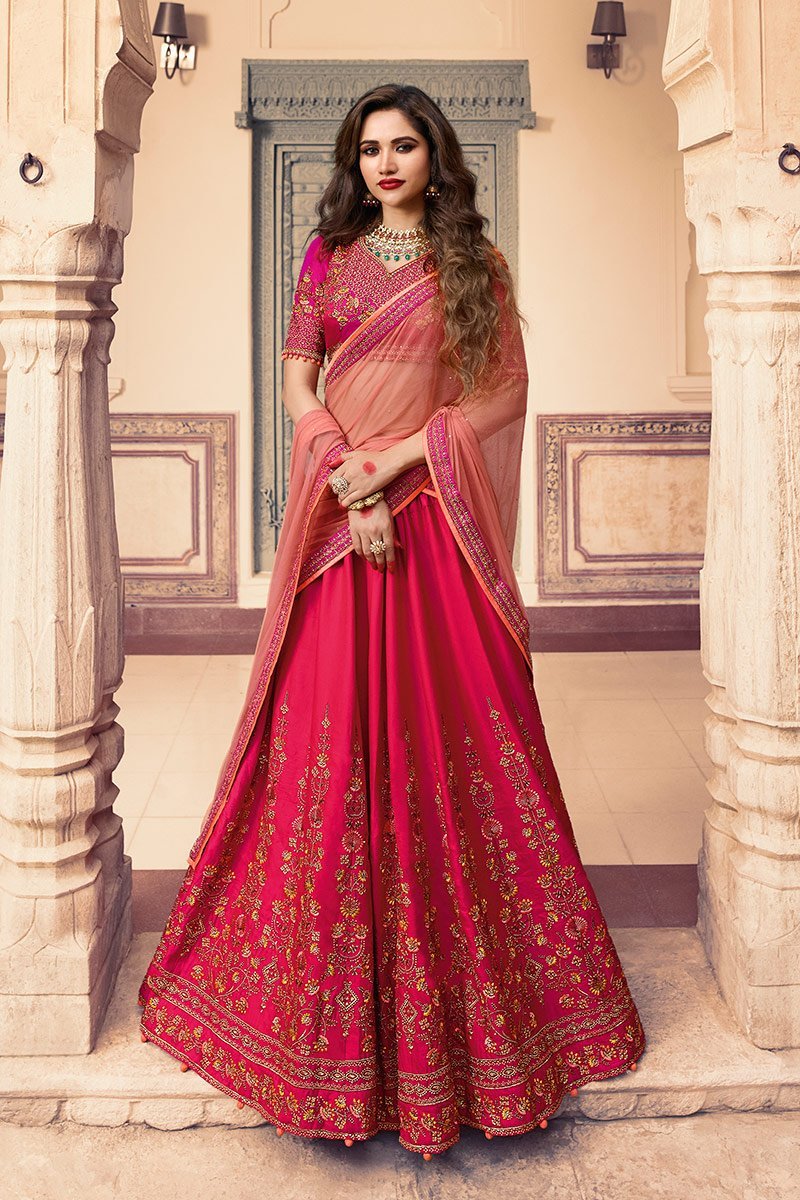 Magenta Colored Party Wear Lehenga Choli