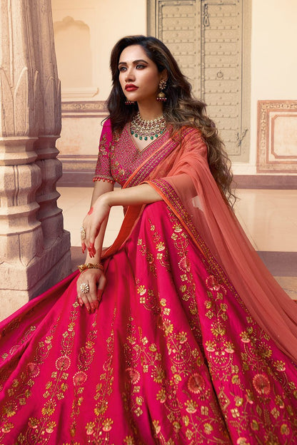 Magenta Colored Party Wear Lehenga Choli