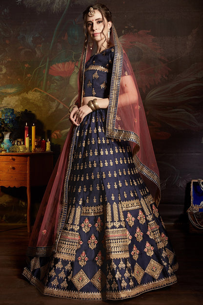 Blue color designer wear Lehenga set